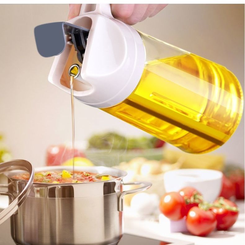 自動開蓋鋼嘴油壺家用廚房玻璃防漏大醬油壺油瓶儲油罐調味瓶醋瓶