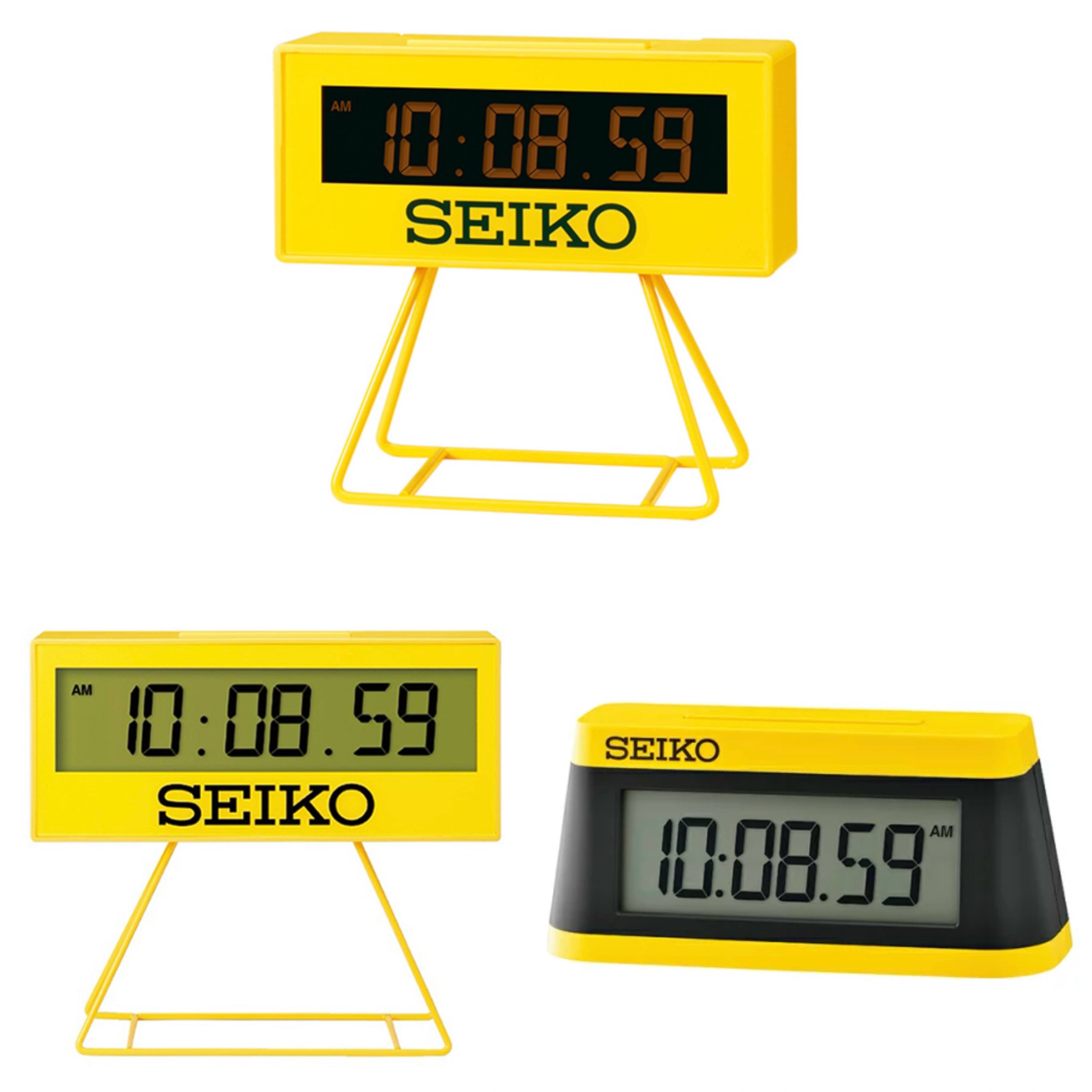 日本 SEIKO SQ815Y SEIKO SQ817Y SEIKO SQ818Y 比賽計時鐘造型 多功能 電子鐘 時鐘 桌上 鬧鐘 競賽 計時 碼錶 日曆