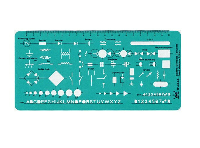 Life 徠福 TP-464A 電氣符號定規 (110 x 233 x 0.8mm)【APP滿額下單10%點數(單一帳號最高1000點)】9/30止