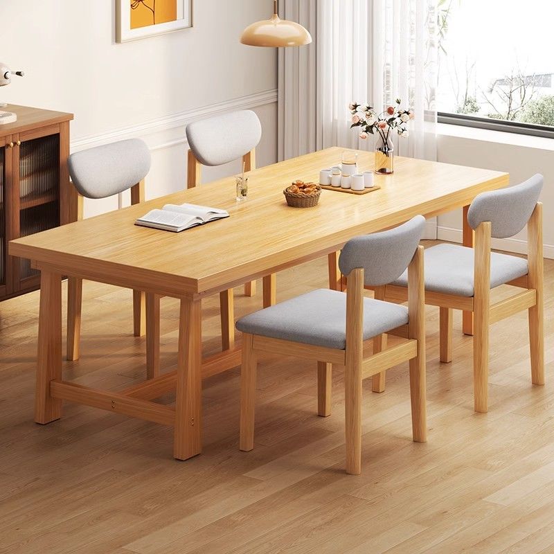 餐桌 餐桌餐椅組合小戶型家用兩人餐桌原木風大板桌出租屋桌椅組合-快速出貨