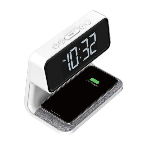 日本代購 ADESSO QA-04 多功能 電子鐘 鬧鐘 時鐘 小夜燈 床頭燈 充電盤 充電板 2