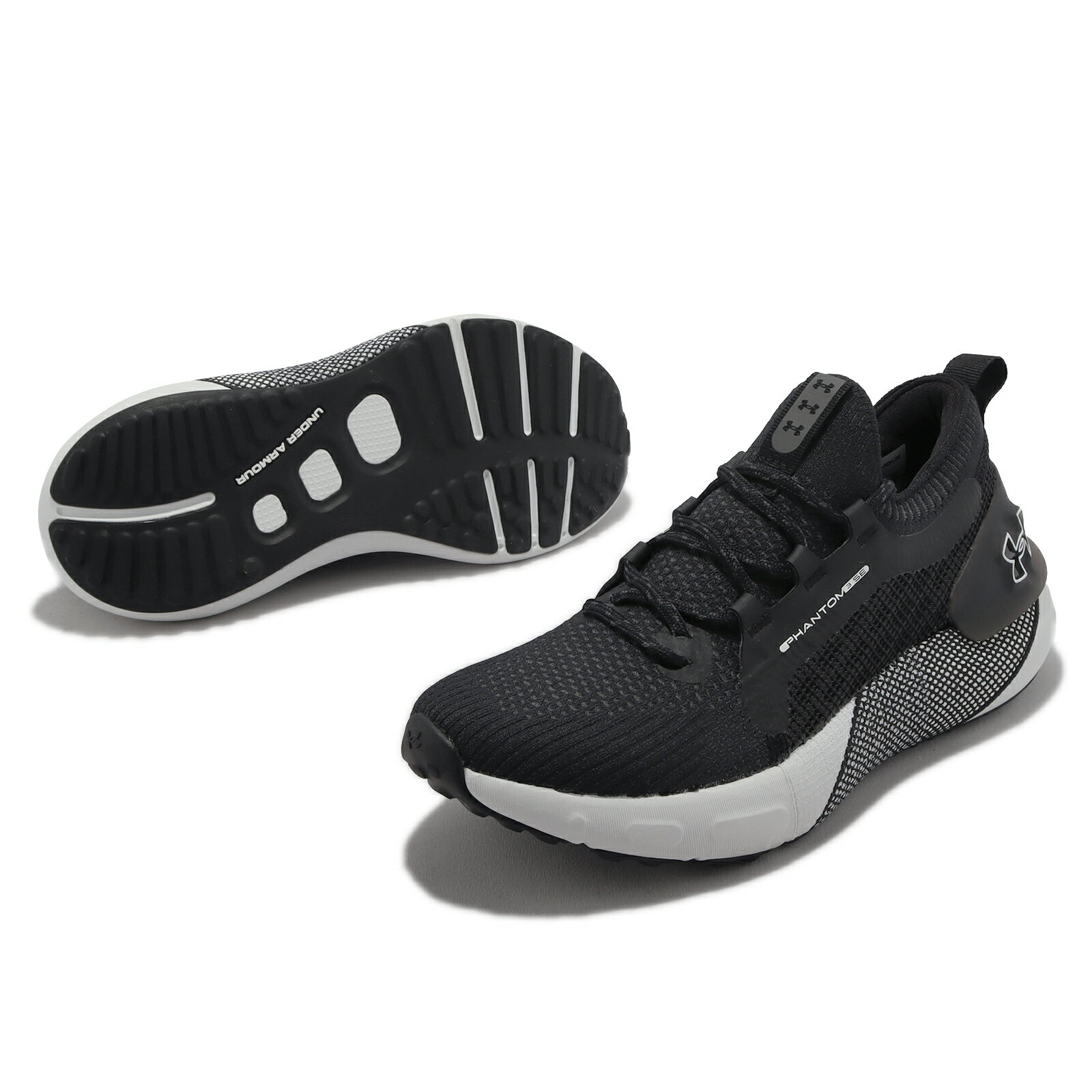 Under Armour UA 慢跑鞋 Hovr Phantom 3 SE 女鞋 黑 灰 襪套式 針織鞋面 緩震 運動鞋 UA 3026584002 6