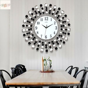 北歐大氣時尚創意鐘錶靜音客廳裝飾掛鐘歐式時鐘個性臥室田園掛錶