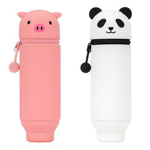 Lihit Lab 動物造型筆袋 2 入- 小豬+熊貓