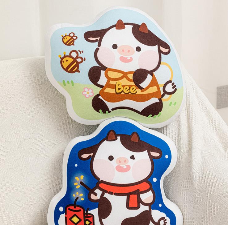 歪瓜出品Popi牛毛絨抱枕新年禮物牛年吉祥物靠墊毛絨女生睡覺公仔