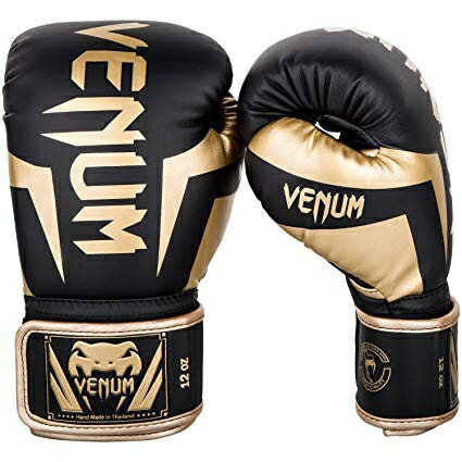 『VENUM旗艦館』16oz VENUM黑金色拳擊手套 健身房拳擊 ELITE 拳套 菁英系列 黑金色 1392126