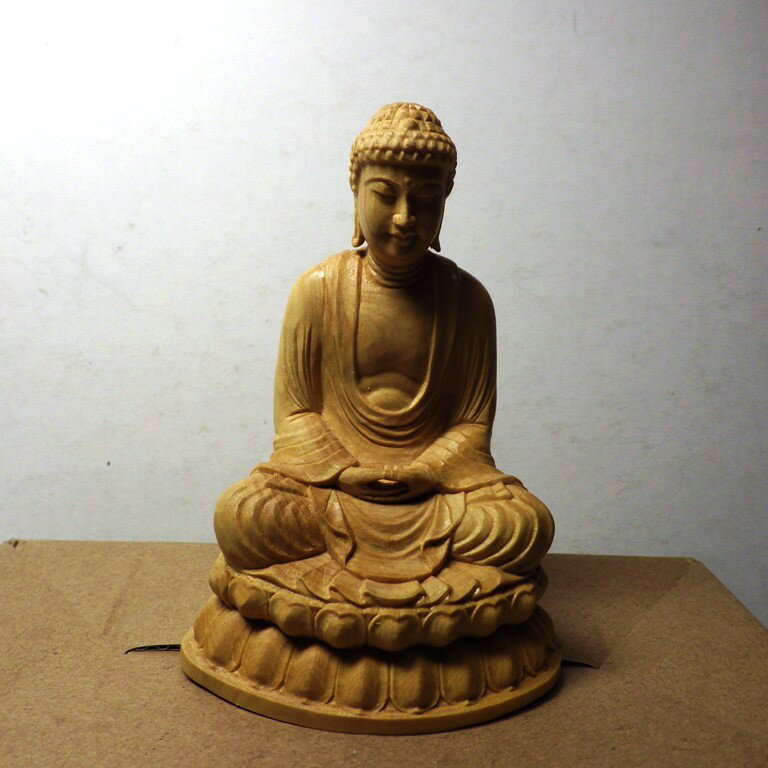 黃楊木精雕阿彌陀佛10公分