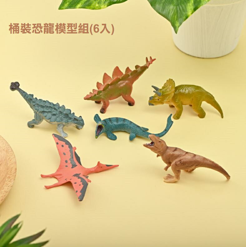 【現貨】恐龍 恐龍玩具 恐龍模型 桶裝恐龍模型組(6入) 禮物 兒童玩具 生日禮物 玩具 興雲網購