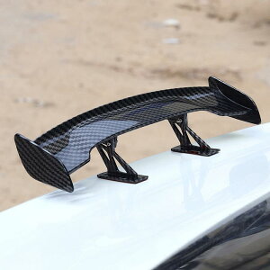 汽車尾翼改裝通用碳纖維紋理迷你小尾翼免打孔mini創意個性裝飾貼