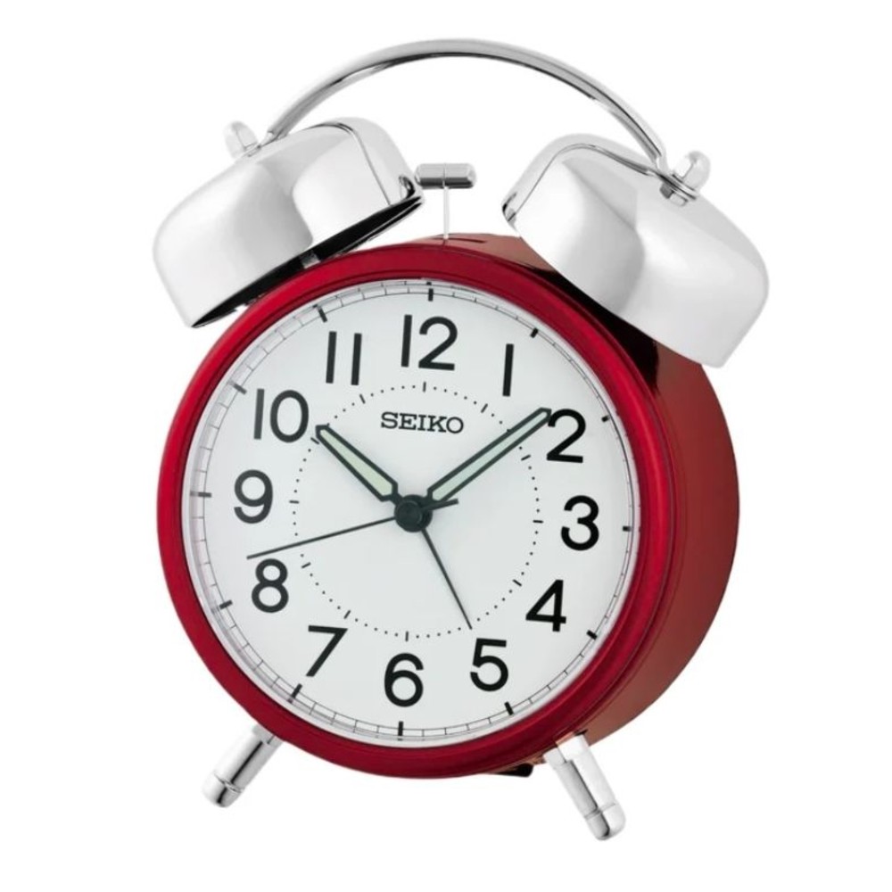 seiko SK037 精工鐘 (QHK063R) 復古風鬧鈴 貪睡鬧鐘 紅 15.2*12.2*7.6cm｜樂天全館特惠中★指定刷卡回饋10%