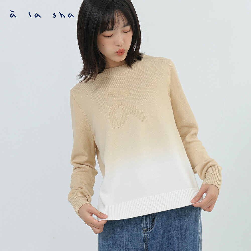 a la sha 漸層a緹花針織上衣