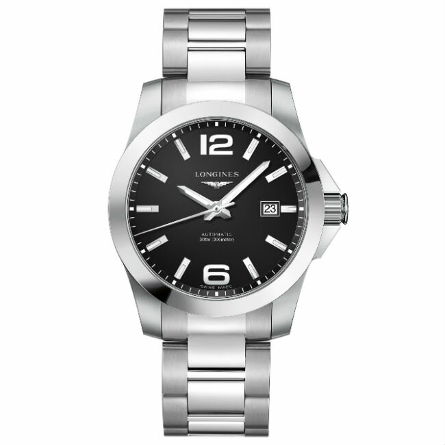 LONGINES 浪琴錶 L37774586 征服者系列 優雅經典腕錶/黑面41mm