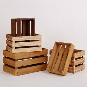 實木收納箱超市陳列裝飾水果木箱子木條箱特大木頭復古木框箱定制