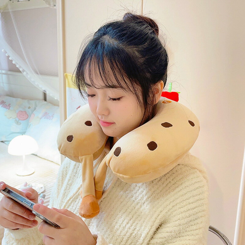 快速出貨 公司貨 卡通麵包記憶棉u枕脖子靠枕午睡小枕頭飛機坐車睡覺頸枕工廠批發