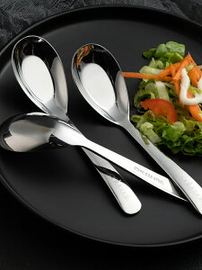家用不銹鋼勺子創意平底勺湯勺套裝湯匙兒童餐勺飯勺餐具