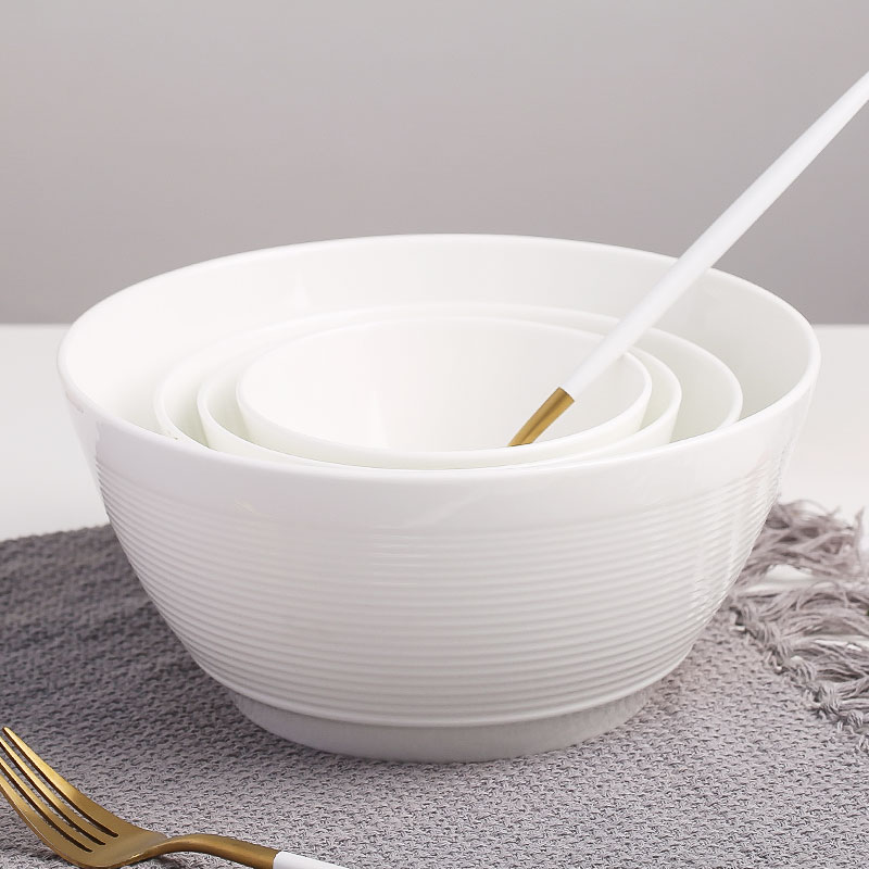 家用吃飯碗可微波爐景德鎮日式純白色北歐骨瓷陶瓷米飯碗面碗湯碗