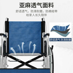 手動鋁合金輪椅折疊輕便超輕小型殘疾老人老年手推代步車