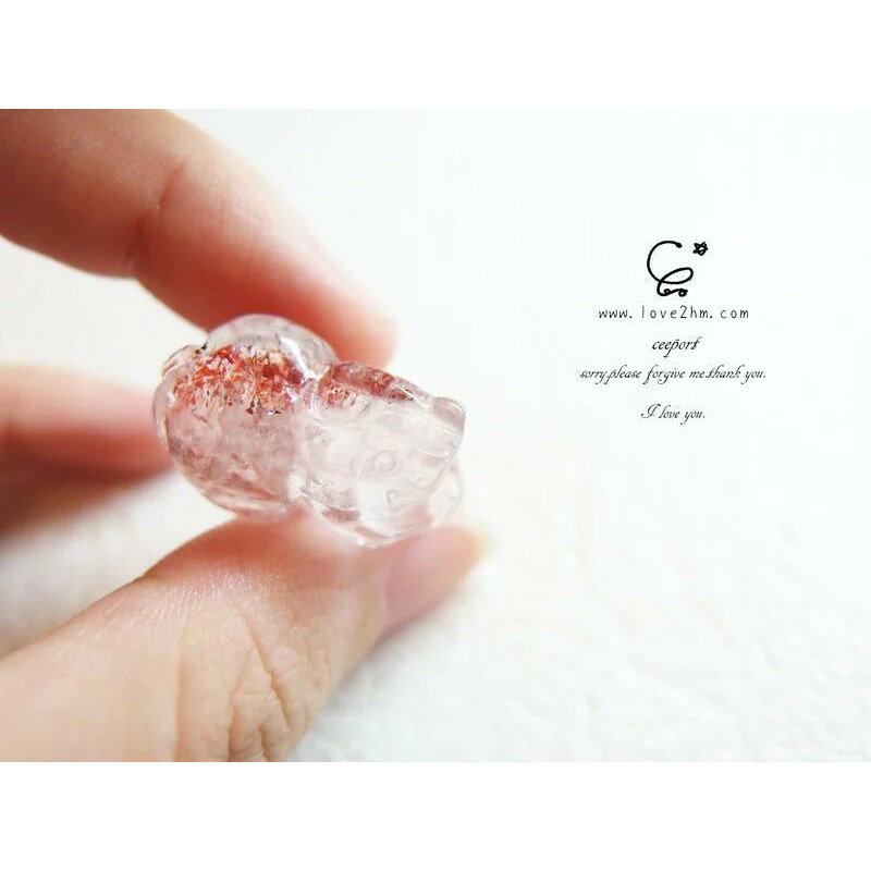 草莓晶-貔貅 2542/草莓晶/水晶飾品/ [晶晶工坊-love2hm]