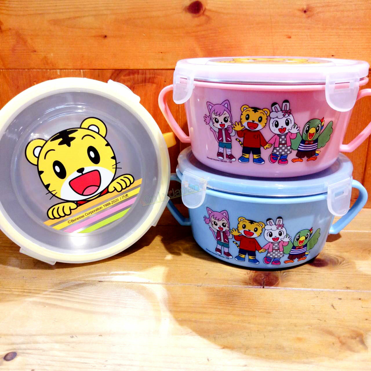 真愛日本 巧虎 琪琪 桃樂比 黃 粉 藍 三色碗 不鏽鋼碗 不鏽鋼隔熱碗 碗 餐碗 雙耳隔熱碗 兒童飯碗