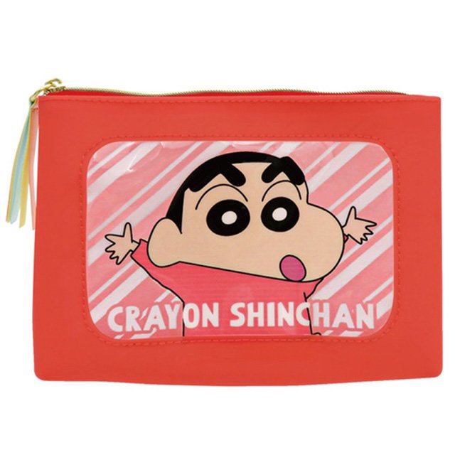 【震撼精品百貨】蠟筆小新_Crayon Shin-chan~蠟筆小新矽膠化妝包 收納包-紅*78389