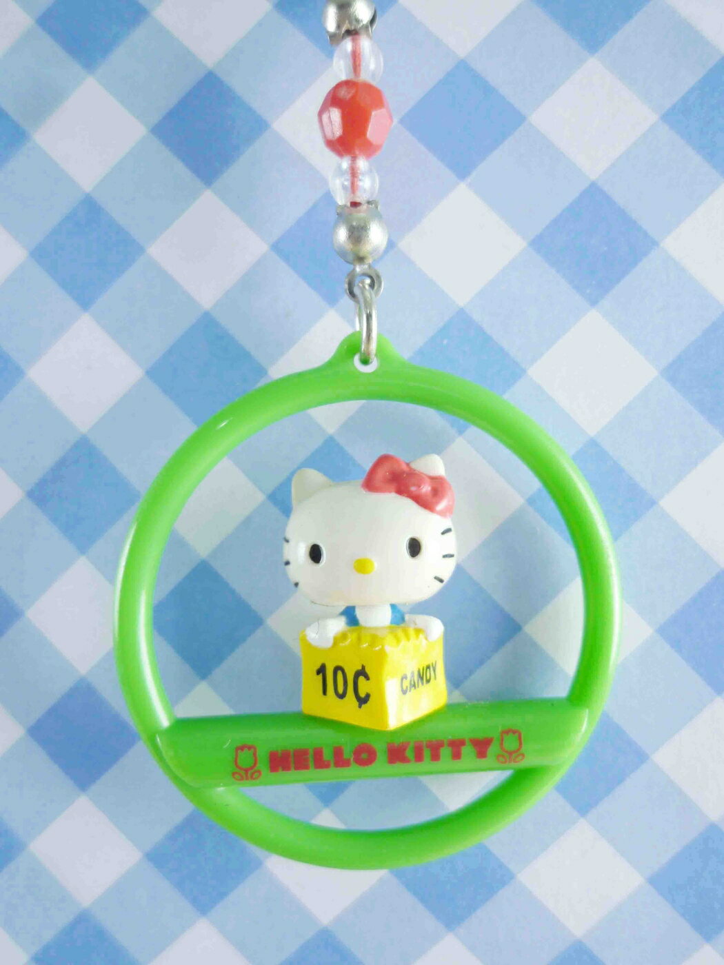 【震撼精品百貨】Hello Kitty 凱蒂貓 手機吊飾-搖頭復古綠 震撼日式精品百貨