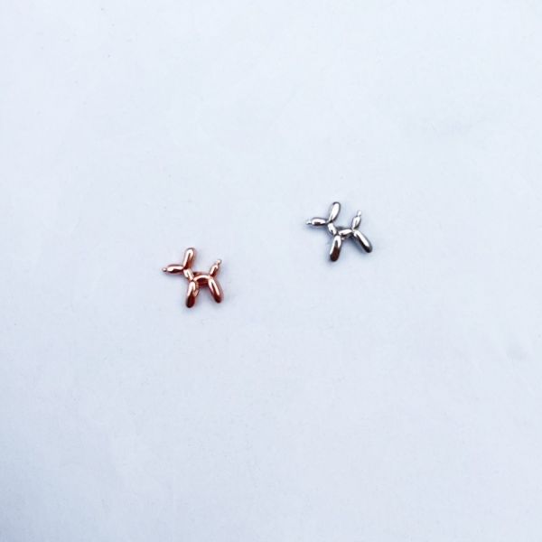 現貨專區｜氣球狗狗轉珠醫療鋼單支耳環-甜美粉(BPE34-p)｜送禮精選店家★Reyna jewelry 女王飾品