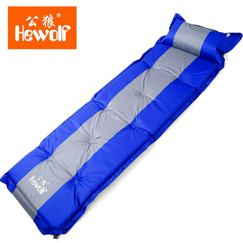 公狼戶外防潮野餐墊自動充氣墊單人超輕加寬加厚5CM帳篷睡墊雙人