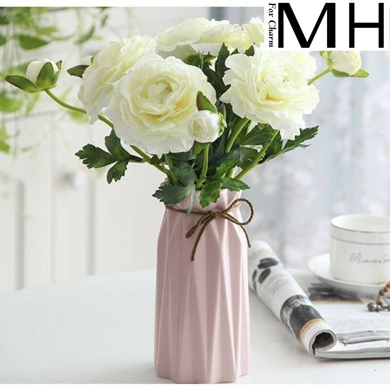 陶瓷花瓶小清新插花現代北歐客廳家居裝飾擺件玫瑰花插飾品簡約