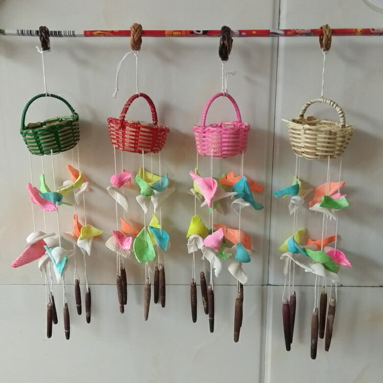 天然海螺貝殼工藝品 小貝殼風鈴 地中創意海家居掛飾 兒童禮物