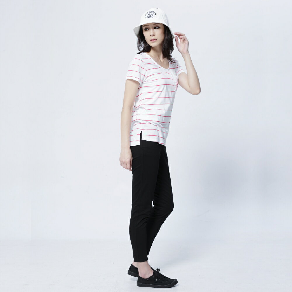 女裝 彈力9分小直筒休閒長褲 黑色/灰色 (970192) 【5th STREET】【APP下單享4%回饋】 聖誕禮物券 最高折700 2