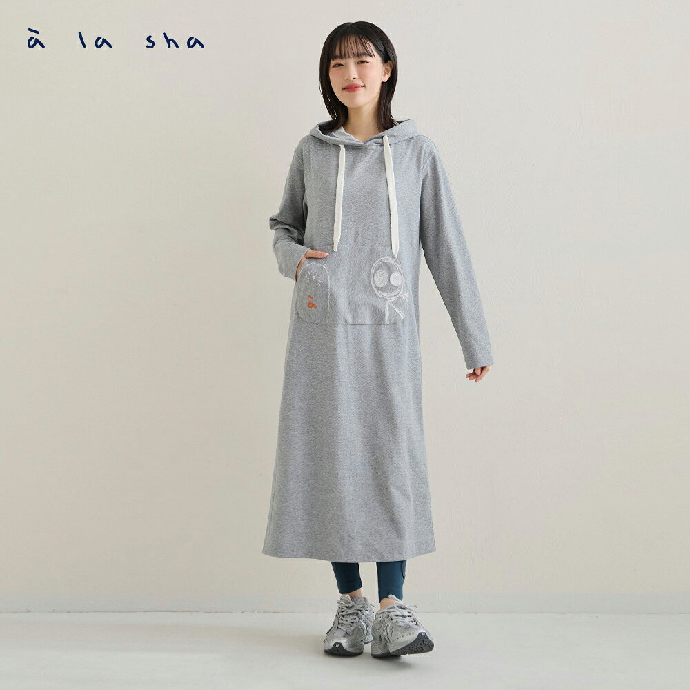 a la sha 阿財Q咪探頭連帽洋裝
