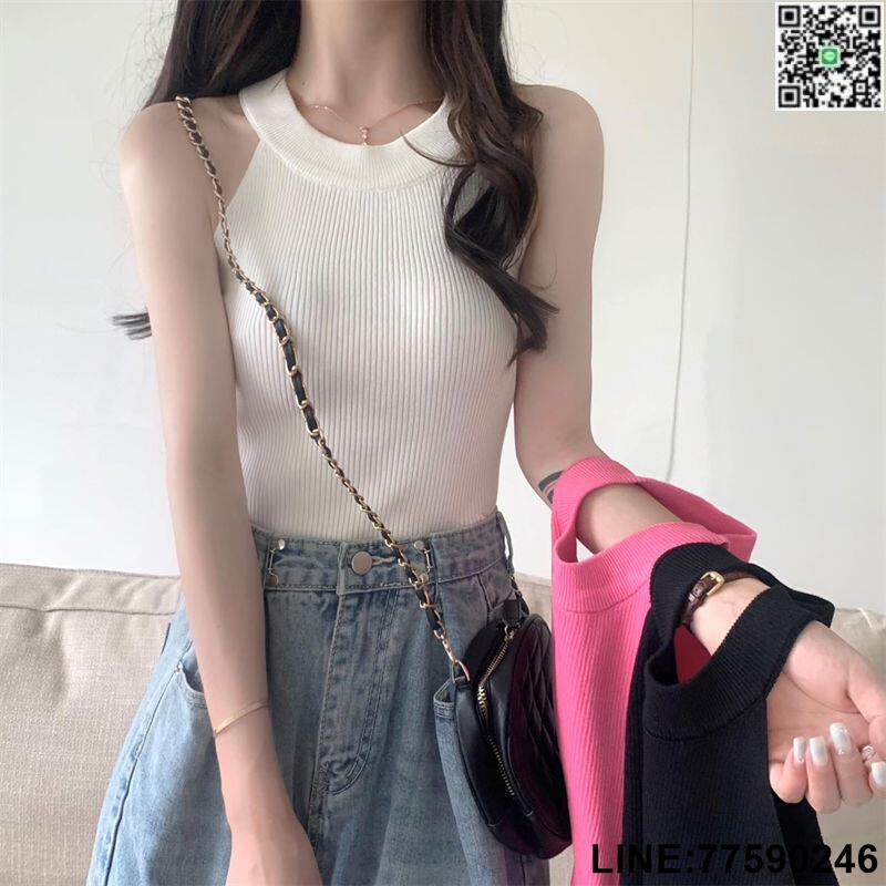 【歡樂購】法式初戀挖肩掛脖小吊帶背心女夏新款外穿運動百搭獨特別致小上衣女性衣服休閒服裝流行女裝~BD16968
