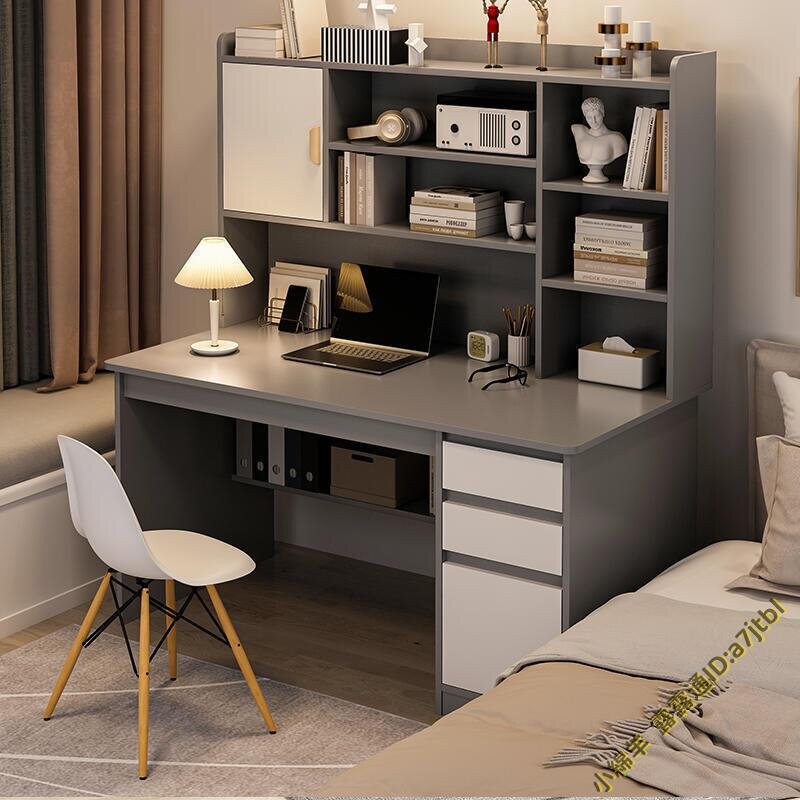書桌書架一體桌臥室小型桌子電腦桌臺式家用女生簡易出租屋書柜
