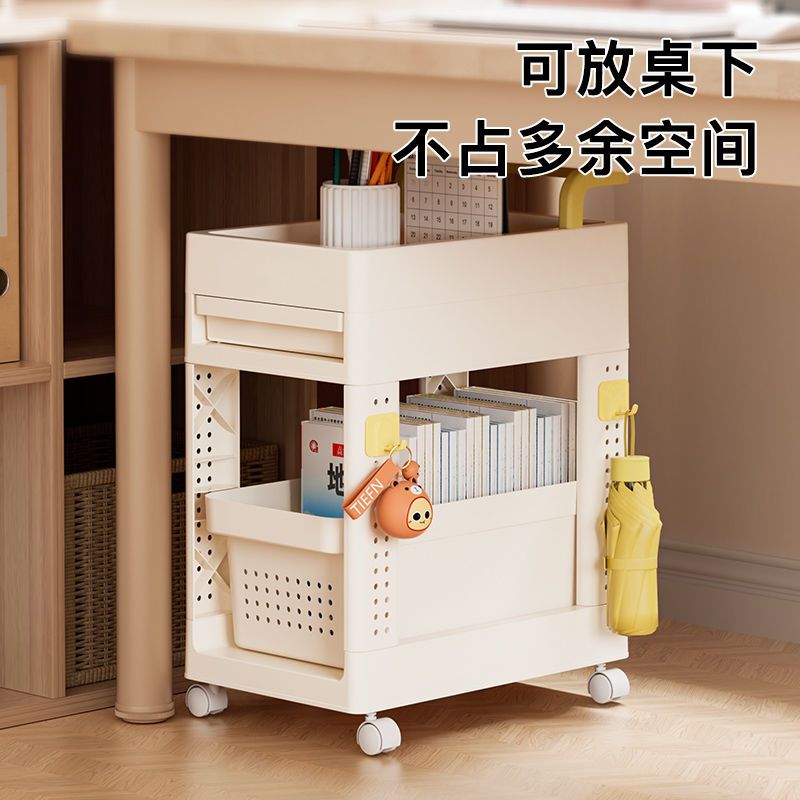 多功能書包置物架多層可移動小推車書本零食收納架家用書架收納櫃 6