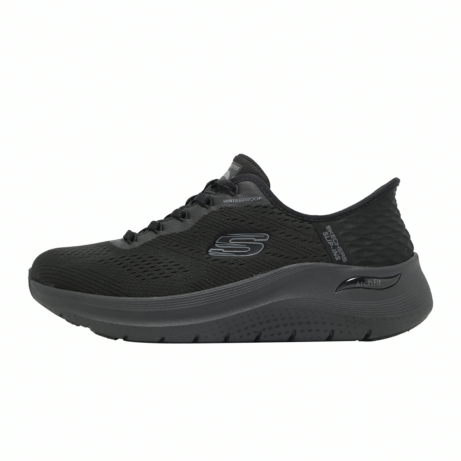 Skechers 休閒鞋 Arch Fit 2.0 Slip-Ins 女鞋 黑 灰 全防水 緩衝 150337BBK