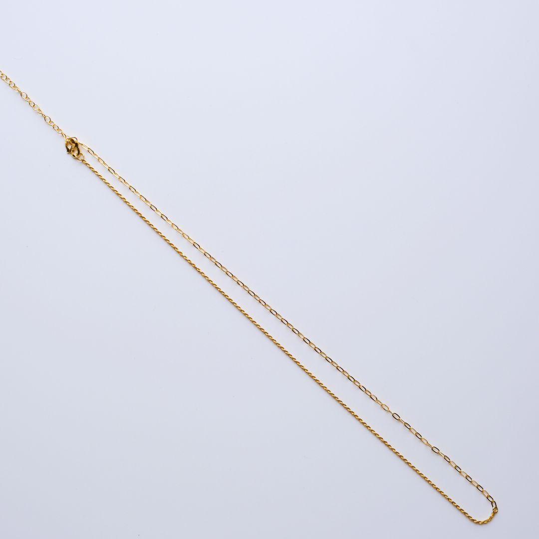 黃金麻花金粒雙生鍊 黃金魚骨金粒雙生鍊 黃金雙生鍊 黃金AB鍊 黃金項鍊 麻花項鍊 金粒項鍊 迴紋項鍊 項鍊 禮物 1