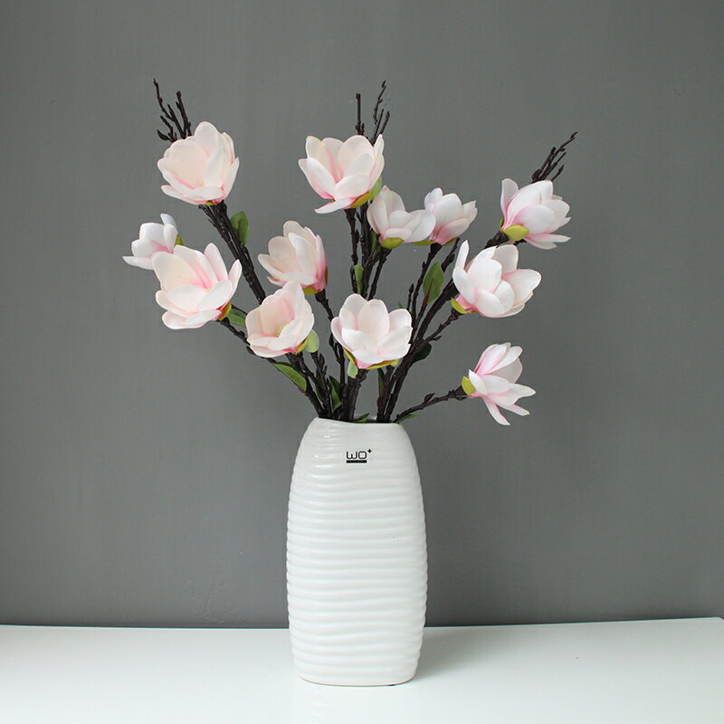 高檔仿真手感玉蘭花束干花餐桌假花裝飾客廳擺設花藝擺件花瓶插花