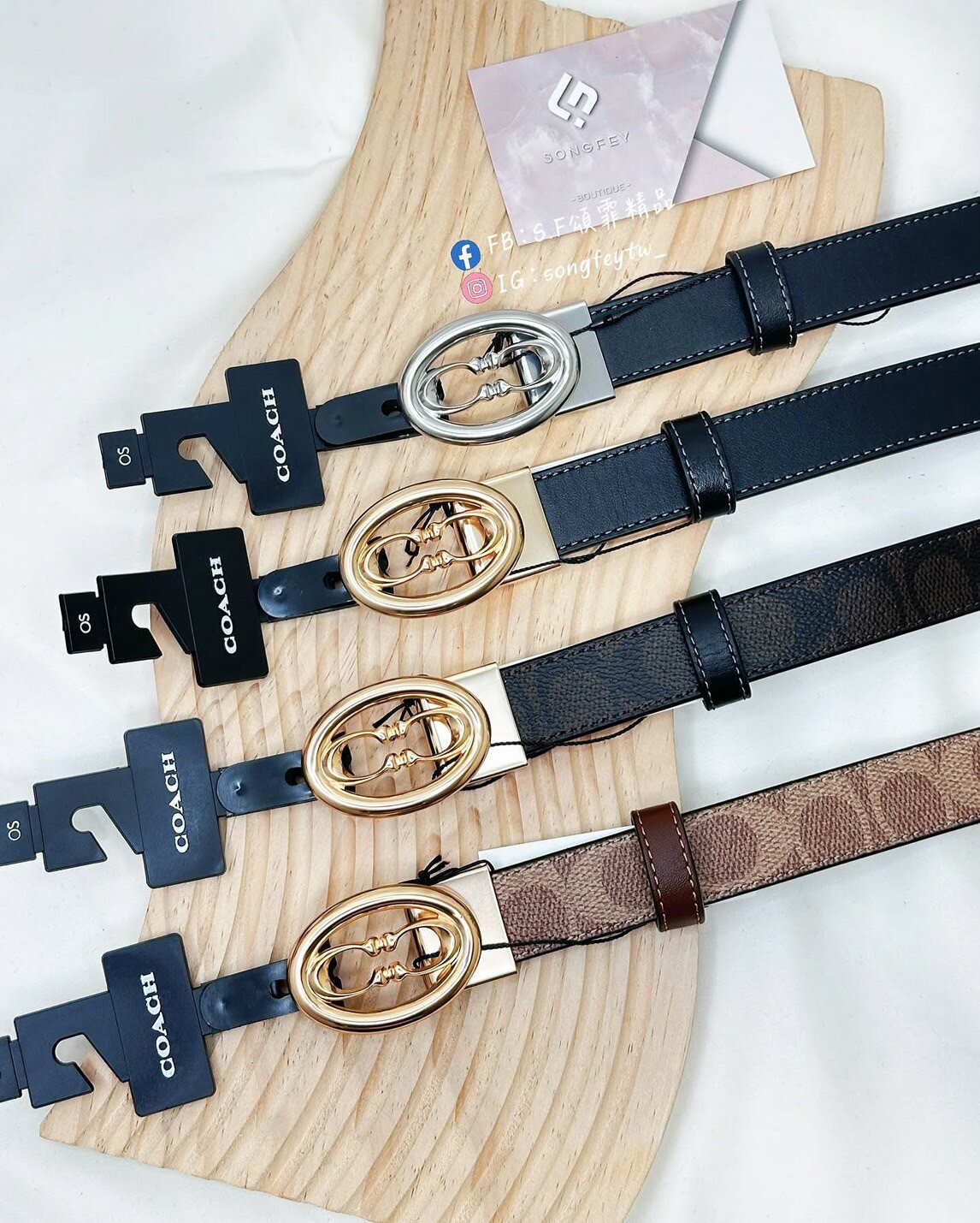 美國代購 臺灣現貨 Coach 新款雙C皮帶