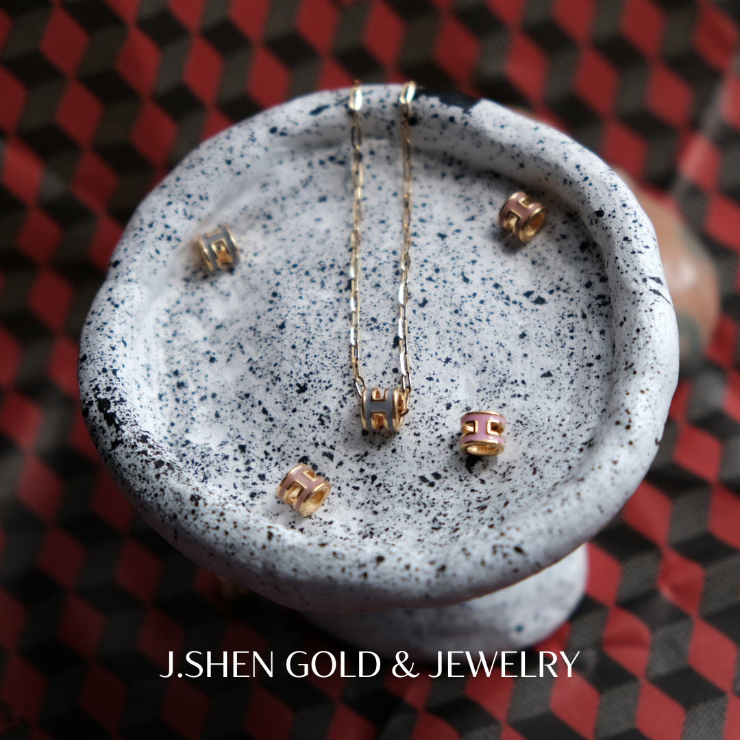 【新品】經典H墜子 經典橘H墜子 經典H造型 mini H墜飾 H項鍊 禮物 H Pendant 7