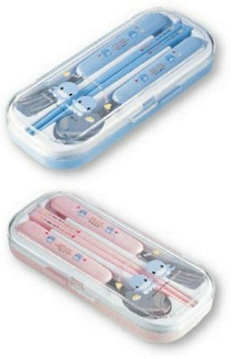 KUKU不銹鋼餐具組(粉/藍)