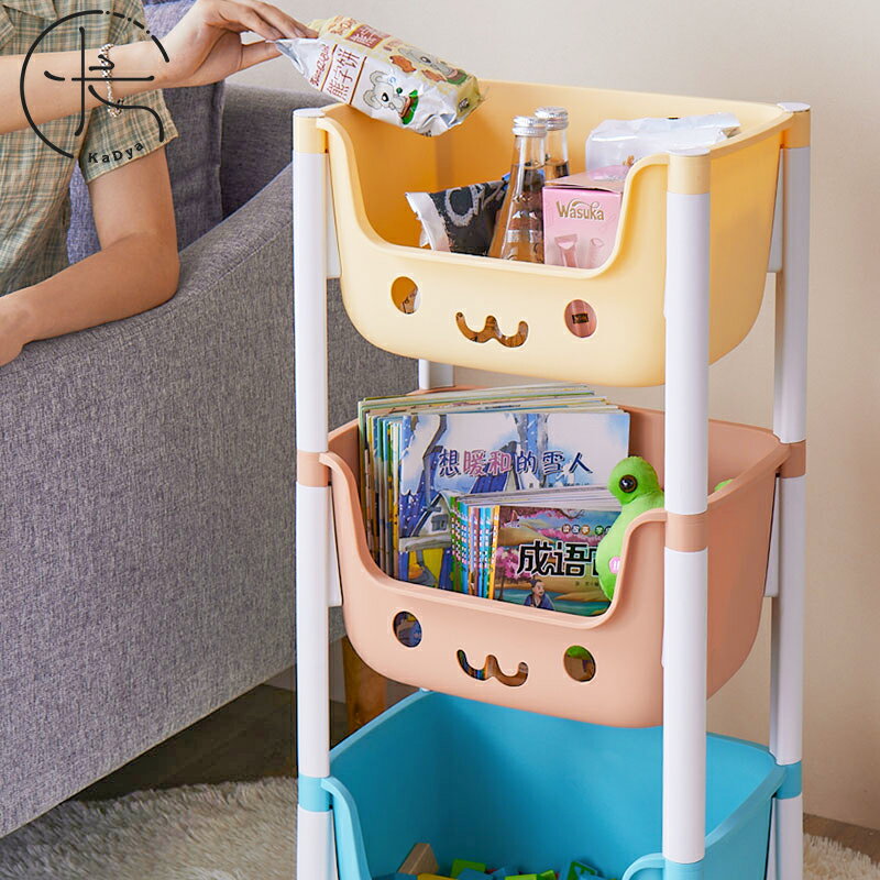 玩具收納架兒童書架寶寶繪本架客廳家用多層柜可移動整理置物架 雙十二特惠