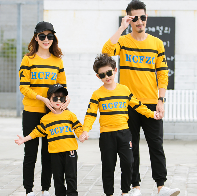 大尺碼親子裝 長袖T恤 圓領 全家福 團體服 衛衣 加絨加厚 長袖衛衣 母女裝 童裝 女裝 一家三口 一家四口 情侶裝 櫻桃嚴選 3