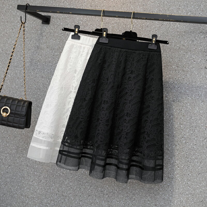 品牌折扣店商場專櫃撤櫃女裝尾貨清倉夏裝高腰遮肉蕾絲半身裙子潮