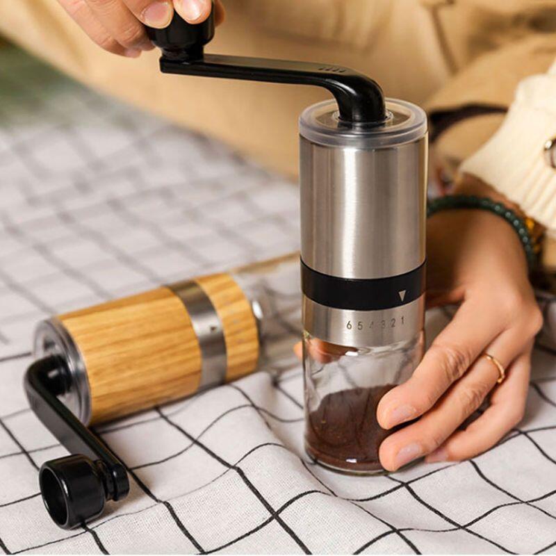 咖啡磨豆機 咖啡研磨器 磨粉機 不銹鋼手動研磨器 咖啡豆研磨機 家用現磨豆機小巧便攜迷你水洗