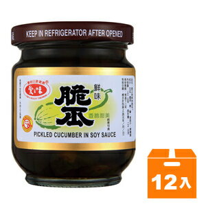 愛之味 鮮味脆瓜 玻璃罐 180g (12罐)/箱【康鄰超市】