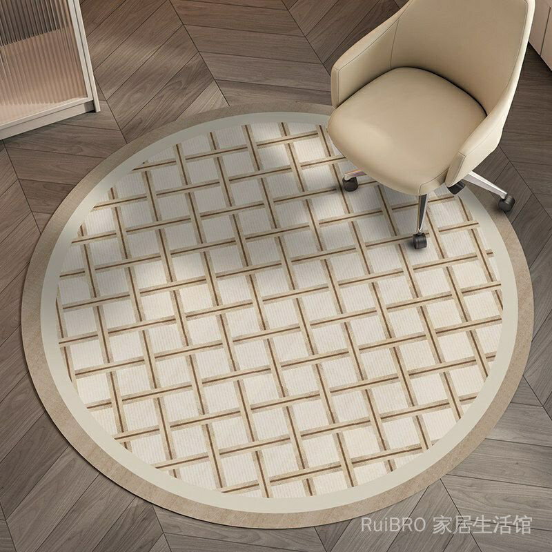 臥室侘寂風圓形地毯電腦椅地墊書房桌下防滑腳墊轉椅墊地板保護墊