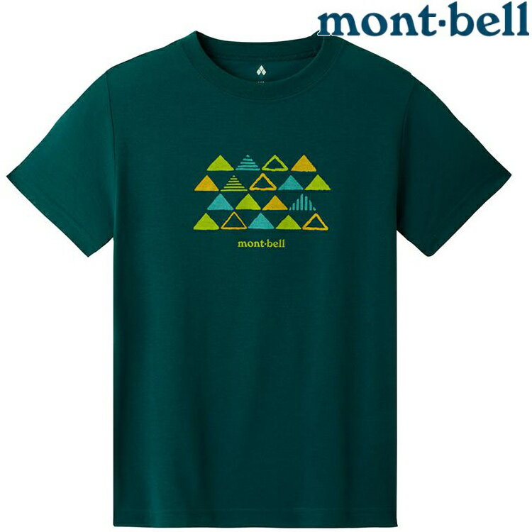 Mont-Bell Wickron 兒童排汗短T/幼童排汗衣 1114576 山文樣 DKMA 深鴨綠