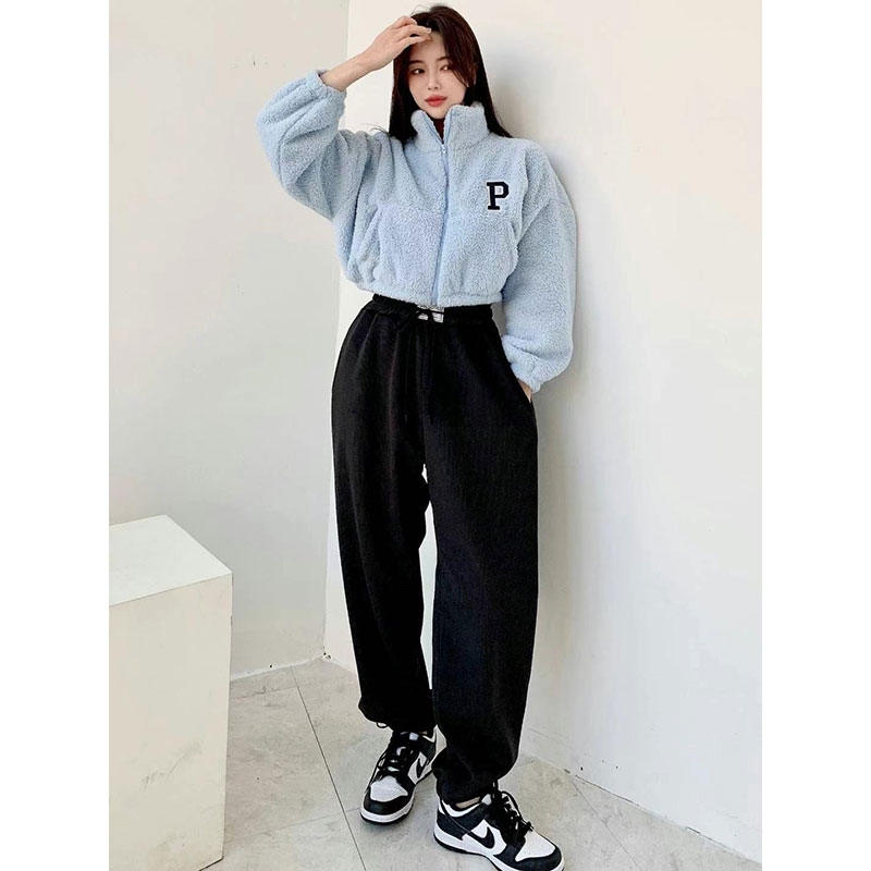 ANNAS 正韓 P毛毛外套 立領短板棒球外套 帥氣休閒毛衣 加厚保暖顯瘦 羊羔毛 搖粒絨 泰迪熊外套 韓國 7