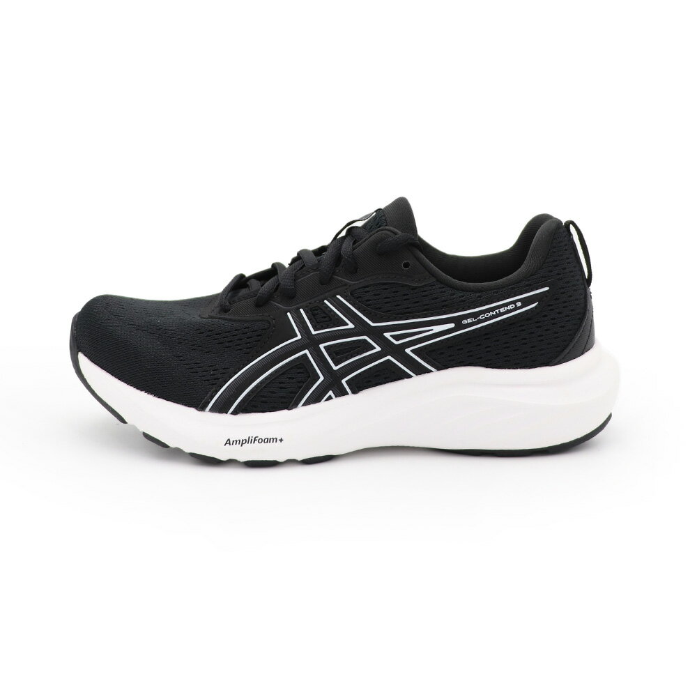 【全館滿額折】 ASICS GEL-Contend 9 黑白 休閒 輕量 透氣 慢跑鞋 運動鞋 女款 J2875【新竹皇家1012B678-002】
