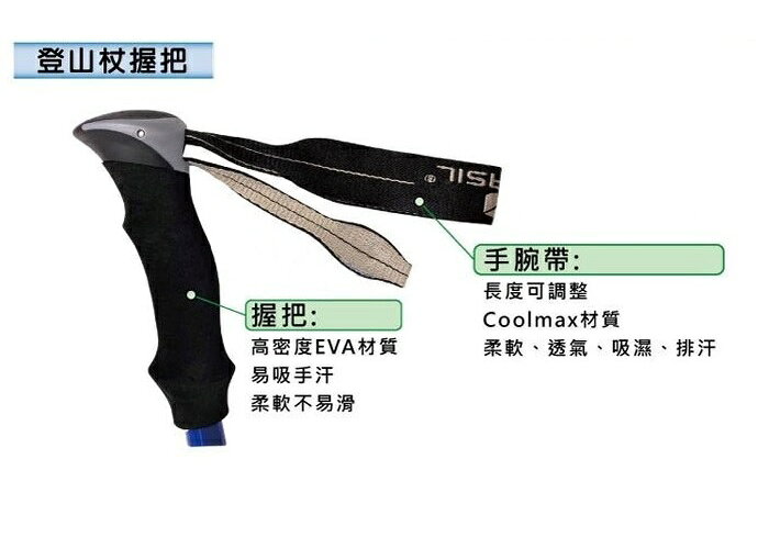 【海夫生活館】RH-HEF 紐卡索 Necasil EVA握把 碳纖維 可折疊式登山杖 藍色(ZHCN2307-3) 5